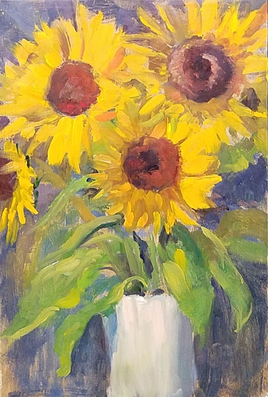 Sunflower Trio Plus One by Susan Kuznitsky